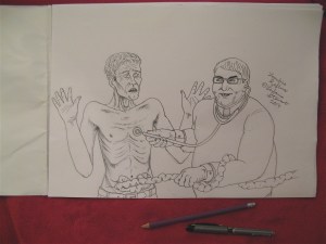 Zombie Reflux by Leilanie Stewart... pencil and ink