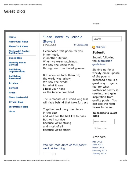 Rose tinted Nostrovia